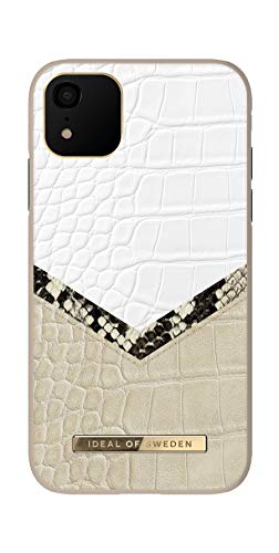 IDEAL OF SWEDEN Atelier - Funda de piel sintética para iPhone 11/XR (forro de microfibra compatible con cargador Qi), color crema