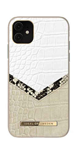 IDEAL OF SWEDEN Atelier - Funda de piel sintética para iPhone 11/XR (forro de microfibra compatible con cargador Qi), color crema