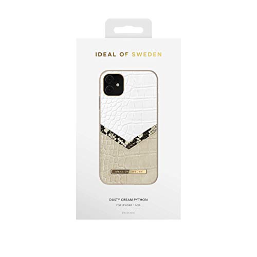 IDEAL OF SWEDEN Atelier - Funda de piel sintética para iPhone 11/XR (forro de microfibra compatible con cargador Qi), color crema
