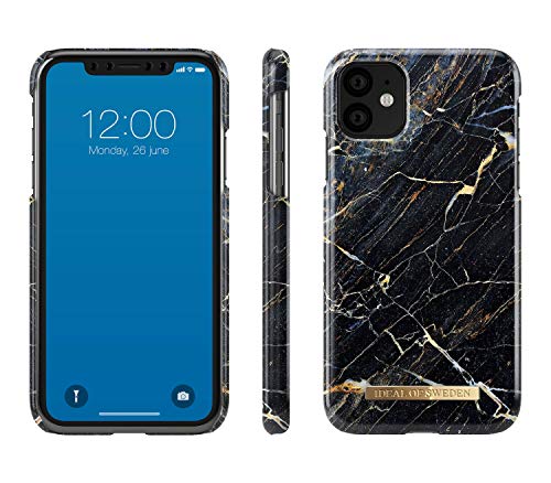 iDeal Of Sweden Funda para teléfono con Forro de Microfibra para iPhone 11, Compatible con el Cargador QI (Port Laurent Marble)