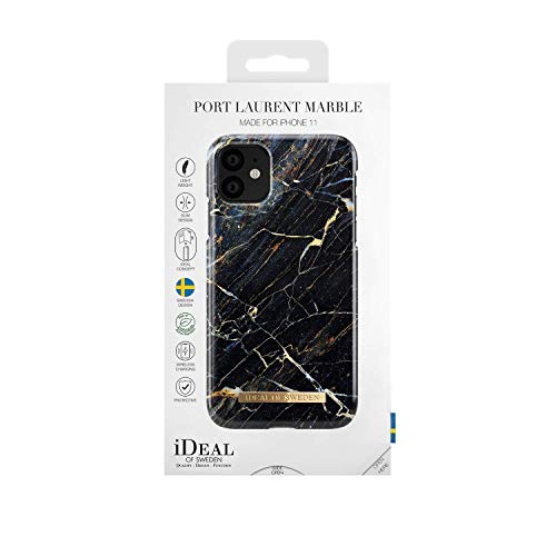 iDeal Of Sweden Funda para teléfono con Forro de Microfibra para iPhone 11, Compatible con el Cargador QI (Port Laurent Marble)