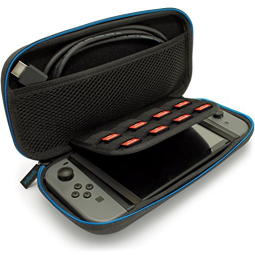 iGadgitz U6755 - EVA Funda Rígida de Viaje Compatible con Nintendo Switch - Negro
