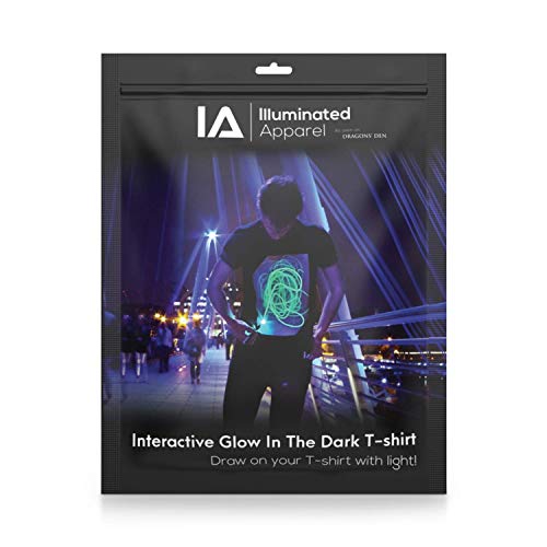 Illuminated Apparel Camiseta con diseño Interactivo con luz Que Brilla en la Oscuridad (Negro/Rosa, M)