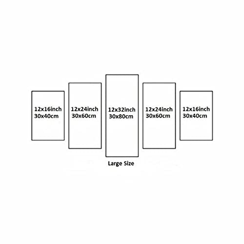Impresiones en lienzo 5 piezas de lienzo de arte de pared Cuadro de lienzo Océano Playa Atardecer Resumen 5 piezas estirado y enmarcado Imagen de lienzo en alta definición