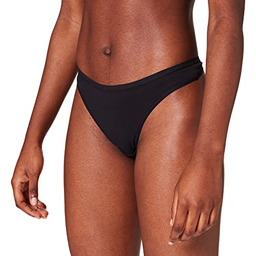 Iris & Lilly BELD001M5 Thong, Black, XS, Pack of 5