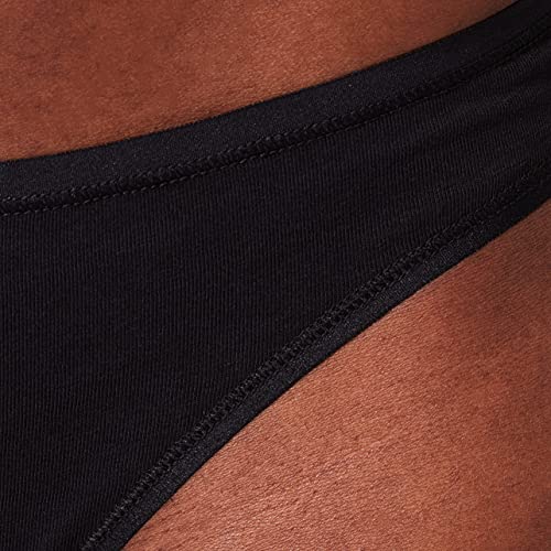 Iris & Lilly BELD001M5 Thong, Black, XS, Pack of 5