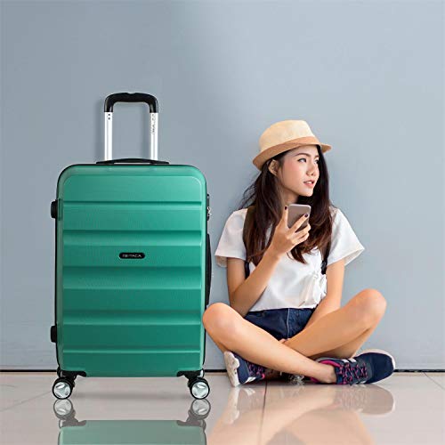 ITACA - Maleta de Viaje rígida 4 Ruedas Trolley 67 cm Mediana de abs Lisa. Dura y Ligera. candado Bonito diseño. Estudiante y Profesional. t71660, Color Aguamarina