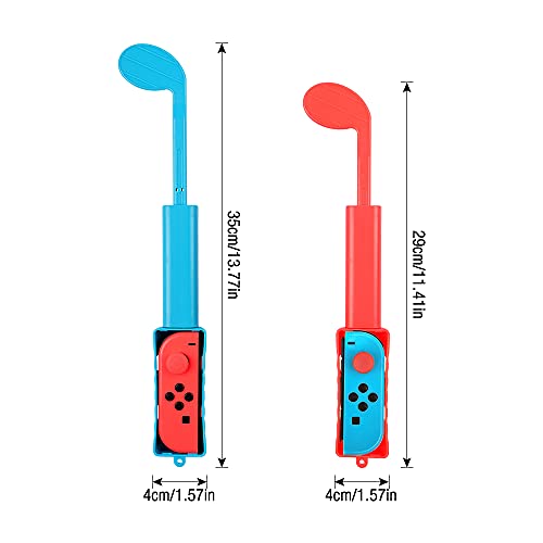 IWILCS 2 Piezas Accesorios de Juego Mario Golf, Golf Club Compatible con Nintendo Switch, Joy con Controller Grip para Mario Golf, Golf Games Hand Grip Accesorios para Super Rush - Rojo y Azul