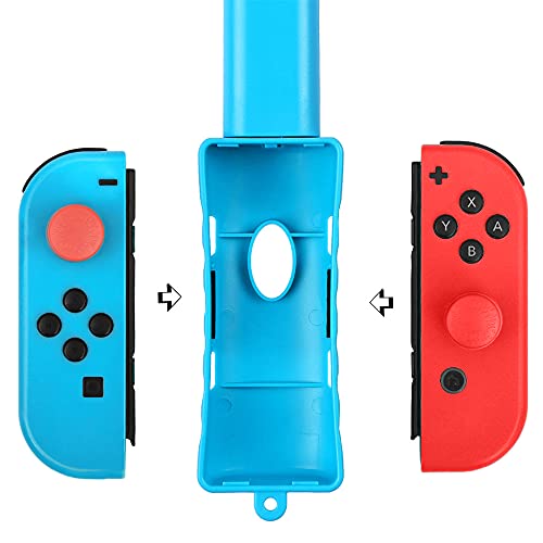 IWILCS 2 Piezas Accesorios de Juego Mario Golf, Golf Club Compatible con Nintendo Switch, Joy con Controller Grip para Mario Golf, Golf Games Hand Grip Accesorios para Super Rush - Rojo y Azul