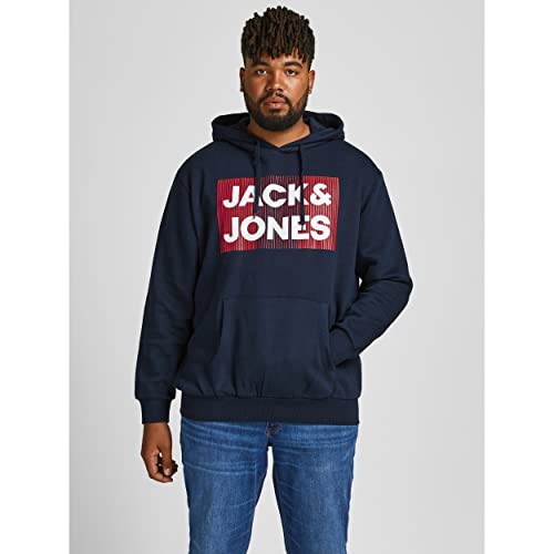 JACK & JONES PLUS JJECORP Logo Sweat Hood Noos PS suéter, Navy Blazer, 6XL de los Hombres