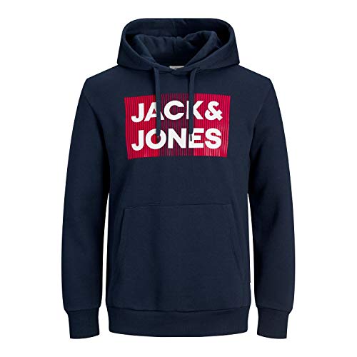 JACK & JONES PLUS JJECORP Logo Sweat Hood Noos PS suéter, Navy Blazer, 6XL de los Hombres
