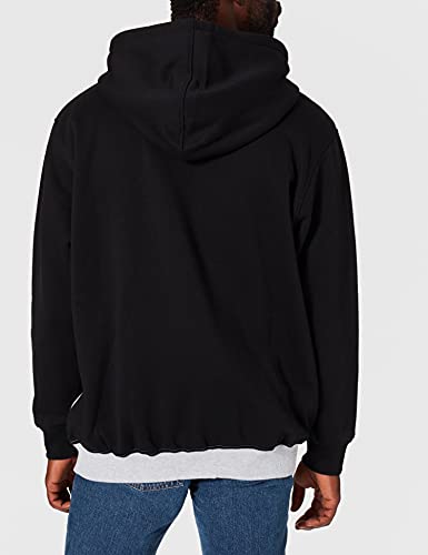 Jack & Jones Plus JJEURBAN Blocking Sweat Hood Noos PS Sudadera con Capucha, Black/Detail:White-Griffen Print, EU5XL US3XL para Hombre