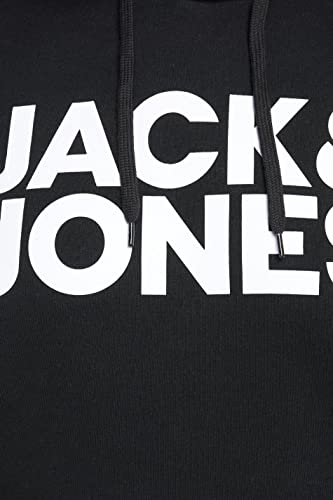 JACK&JONES PLUS Men's JJECORP Logo Sweat Hood NOOS PS Hooded Sweatshirt, Black, 6XL