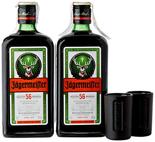 Jagermeister - Licor con 2 Vasos, 2 x 500 ml