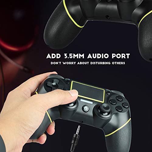 JAMSWALL Mando Compatible para PS4, Bluetooth Mando Inalámbrico para PS4/Pro/Slim Panel Táctil Gamepad con Doble Turbo Vibración y Función Audio Pantalla Controlador inalámbrico para Play-Stion-4