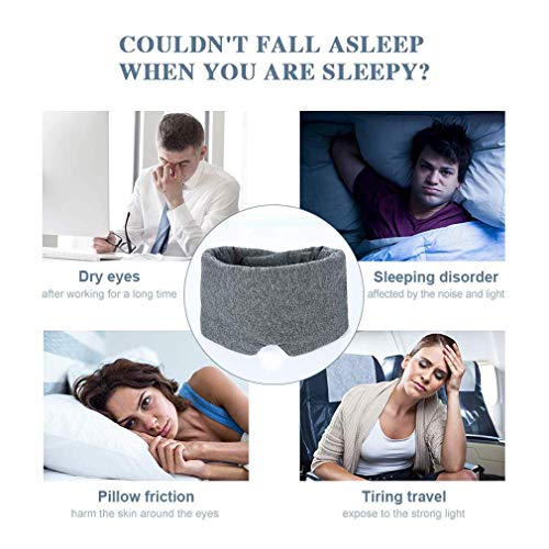 JEBBLAS 100% Hand Made Cotton Sleep Mask Blackout Super Soft and Comfortble Blocking Out Light Eye Mask for Sleeping Adjustable Blinder Blindfold Airplane with Travel Pouch