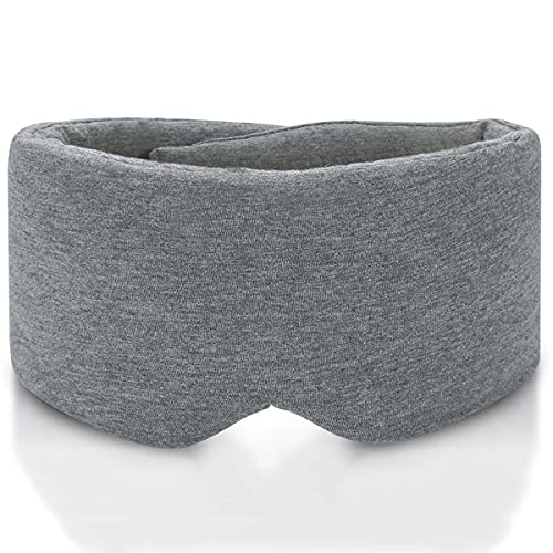 JEBBLAS 100% Hand Made Cotton Sleep Mask Blackout Super Soft and Comfortble Blocking Out Light Eye Mask for Sleeping Adjustable Blinder Blindfold Airplane with Travel Pouch