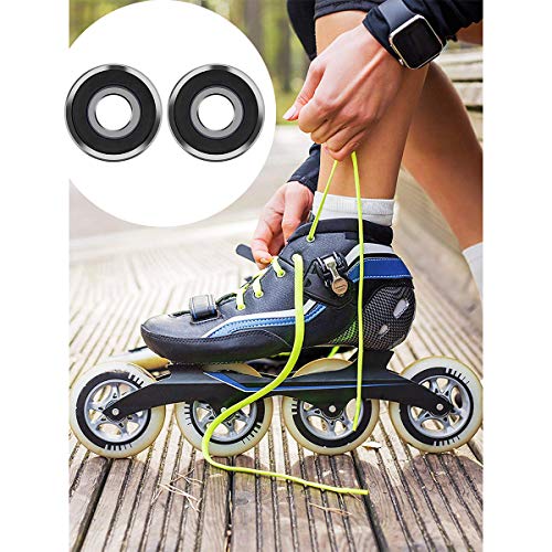 Jie Rodamiento, 4Pcs Double Shield Ball Skater Speed ​​Washers para Patines Largos, Negro Rojo