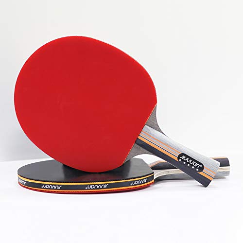 JIUYUAN Professional - Juego de Ping Pong de Mesa (2 Raquetas de 5 Estrellas y 4 Pelotas de Tenis de Mesa de 3 Estrellas y 1 Funda)