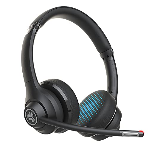 JLab Go Work, Auriculares inalámbricos con micrófono para PC, 45+ Tiempo de reproducción y conexión multipunto a través de Bluetooth al Ordenador y móvil, Uso con Cable o inalámbrico, para portátil