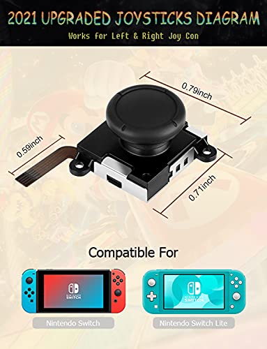 Joycon Joystick de repuesto Joy Con 3D Analógico Stick Piezas para Nintendo Switch y Switch Lite Controller (4 piezas)