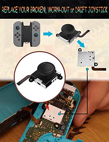 Joycon Joystick de repuesto Joy Con 3D Analógico Stick Piezas para Nintendo Switch y Switch Lite Controller (4 piezas)