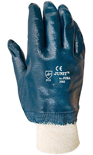 Juba - Guante de nitrilo sobre soporte de algodón /talla 9 /color azul.