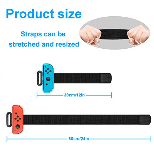 Juego de 2 pulseras y anillo Just Dance2021 2020 2019, ajuste Adventure Band para Nintendo Switch JoyCon, Fastsnail Wrist Band Banda, muñequera, correas de fijación deportivas, para Switch