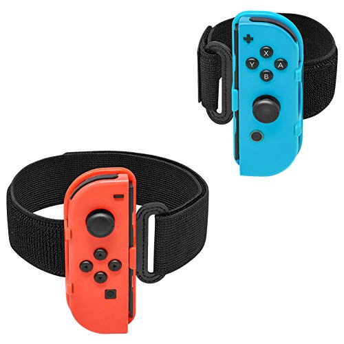 Juego de 2 pulseras y anillo Just Dance2021 2020 2019, ajuste Adventure Band para Nintendo Switch JoyCon, Fastsnail Wrist Band Banda, muñequera, correas de fijación deportivas, para Switch