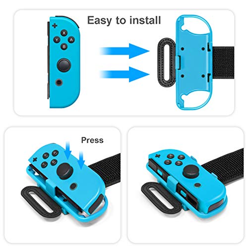 Juego de 2 pulseras y anillo Just Dance2021 2020 2019, ajuste Adventure Band para Nintendo Switch JoyCon, Fastsnail Wrist Band Banda, muñequera, correas de fijación deportivas, para Switch