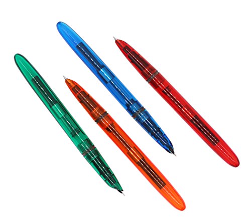 Juego de 5 fuentes de pluma plástica Jinhao 51A, color transparente, diversidad (azul, verde, gris, naranja, rojo)