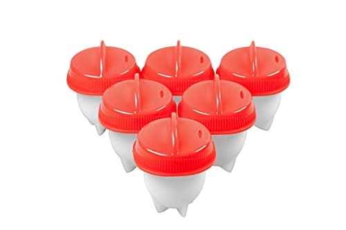 Juego de 6 huevos de cocina antiadherentes de silicona para huevos de silicona premium para huevos duros y duros, sin cáscara