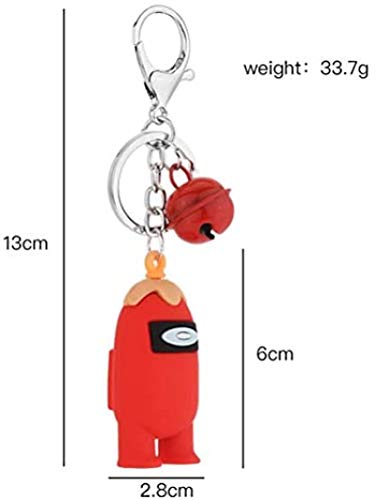 Juego de 6 llaveros de Among Us WHXJ de los personajes de Among Us, Among Us, juego de figuras de llavero de juguete, Toy for Game Fans Kids Adults, regalo de cumpleaños (estilo aleatorio)