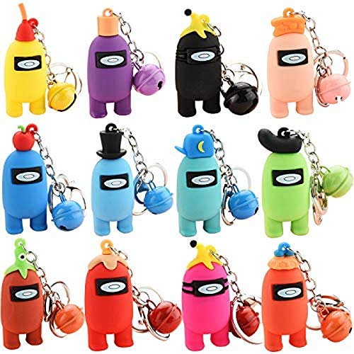 Juego de 6 llaveros de Among Us WHXJ de los personajes de Among Us, Among Us, juego de figuras de llavero de juguete, Toy for Game Fans Kids Adults, regalo de cumpleaños (estilo aleatorio)
