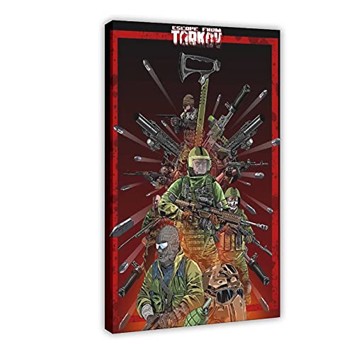 Juego de Escape de Tarkov 6 póster de lona para decoración de dormitorio, deportes, paisaje, oficina, habitación, marco de regalo, 30 x 45 cm