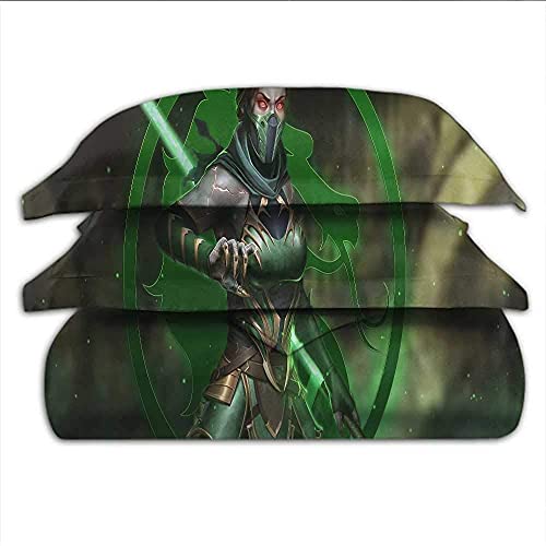 Juego de ropa de cama Mortal Kombat, MK 11, juego de ropa de cama, ropa de cama decorativa, 3 piezas, 1 funda de edredón y 2 fundas de almohada (MK11-E, 200 x 200 cm + 80 x 80 cm x 2)
