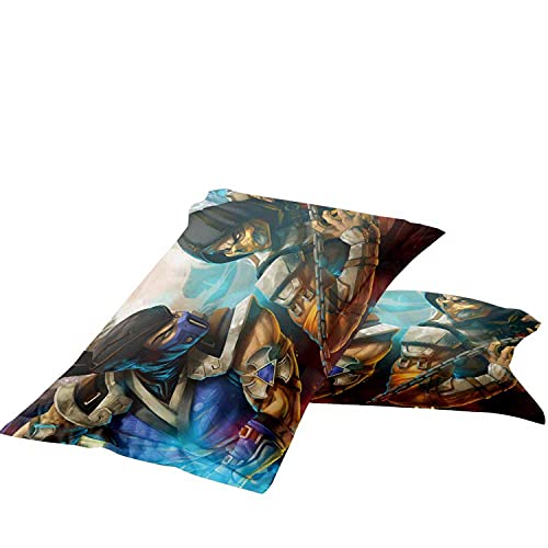 Juego de ropa de cama Mortal Kombat, para todo el año, para niños y adolescentes, suave y transpirable, juego de 3 piezas (MK11-2, 155 x 200 cm + 50 x 75 cm x 2)