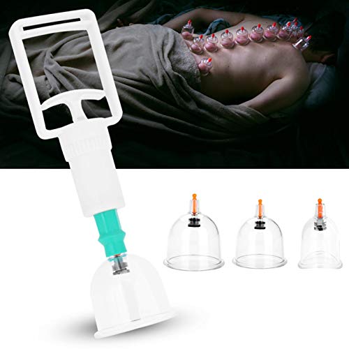 Juego de terapia de ventosas de 6 piezas, juego de ventosas de acupuntura chino profesional con bomba de vacío para masaje corporal, alivio del dolor