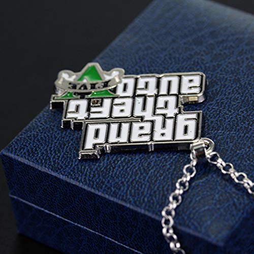 Juego Grand Theft Auto 5 Collares Collar de metal con colgante de esmalte de moda para hombres y mujeres
