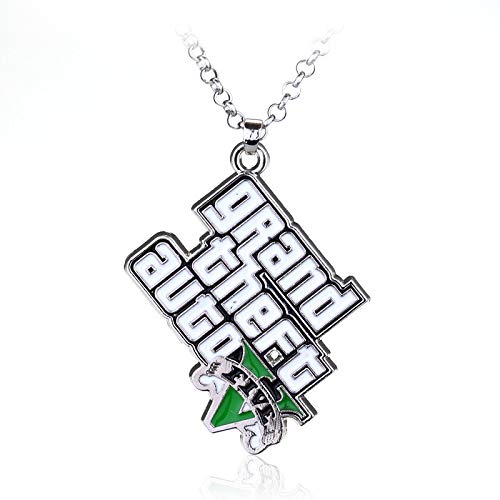 Juego Grand Theft Auto 5 Collares Collar de metal con colgante de esmalte de moda para hombres y mujeres