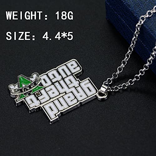 Juego Grand Theft Auto 5 Collares Collar de metal con colgante de esmalte de moda para hombres y mujeres
