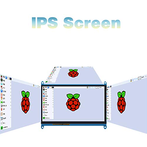 Jun_Electronic para Raspberry Pi 4 Screen, Monitor táctil Capacitivo IPS HDMI de 7 Pulgadas - Pantalla LCD HD de 1024 * 600 (Sistema Raspbian Buster Compatible)