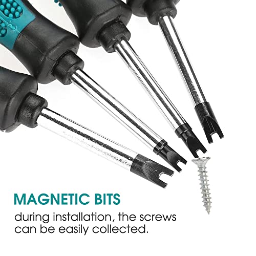 Kaimeilai Destornillador en forma de U, juego de destornilladores magnéticos de 4 piezas, destornillador herramienta de mano con punta tipo U llave CRV, juego de destornilladores CR-V