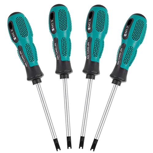 Kaimeilai Destornillador en forma de U, juego de destornilladores magnéticos de 4 piezas, destornillador herramienta de mano con punta tipo U llave CRV, juego de destornilladores CR-V