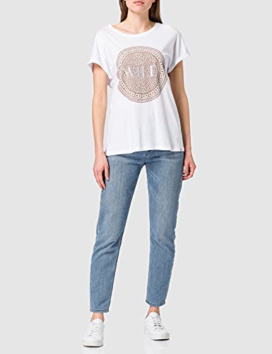KEY LARGO Circle Round Camiseta, Blanco (1000), XL para Mujer