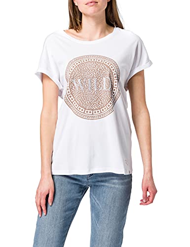 KEY LARGO Circle Round Camiseta, Blanco (1000), XL para Mujer