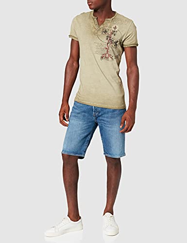 KEY LARGO Weapon Button Camiseta, mil.Green (1502), L para Hombre