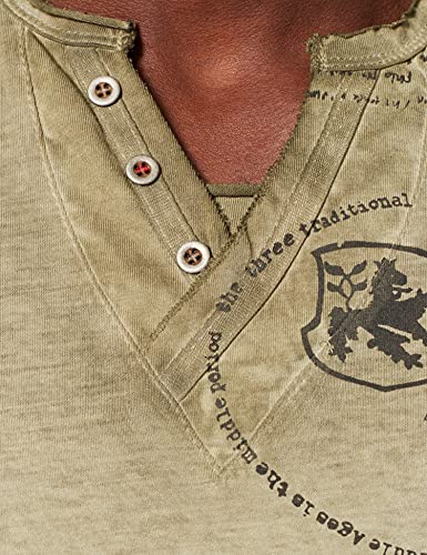 KEY LARGO Weapon Button Camiseta, mil.Green (1502), L para Hombre