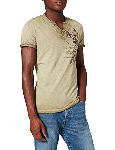 KEY LARGO Weapon Button Camiseta, mil.Green (1502), L para Hombre