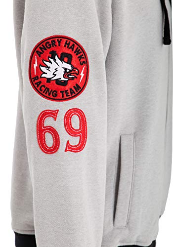 King Kerosin Angry Hawks Chaqueta, Gris, M para Hombre